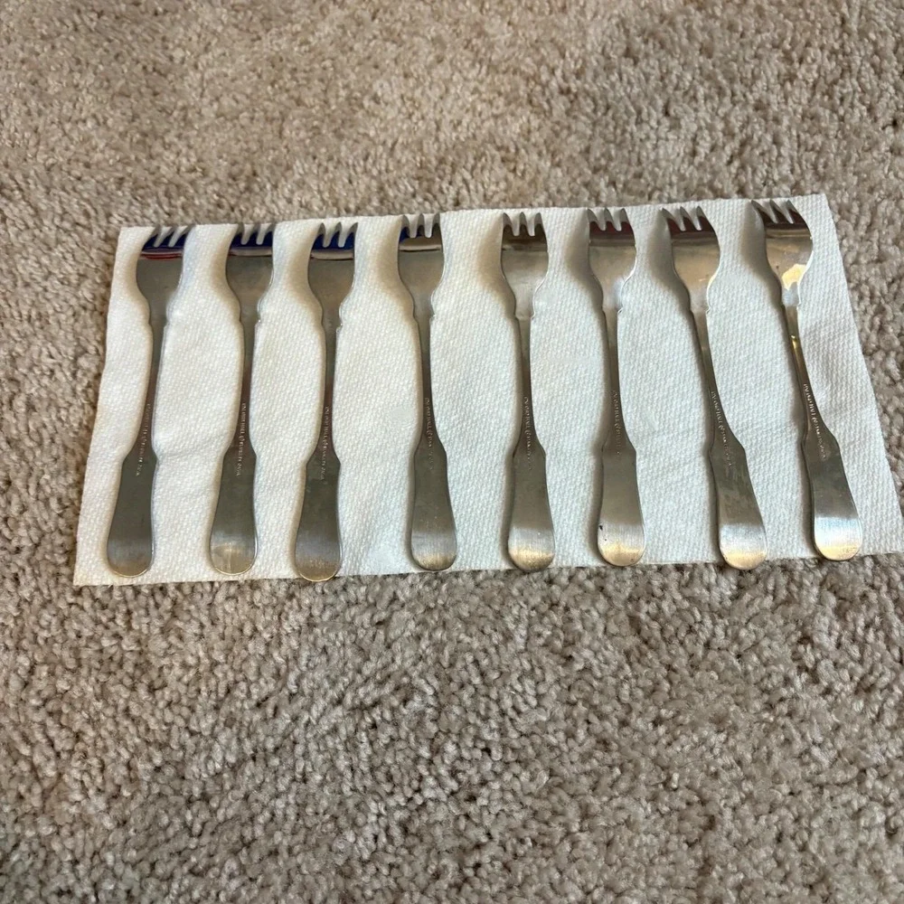 Set Of 8 Vintage Oxford Hall Stainless Japan‎ Appetizer/Cocktail Forks